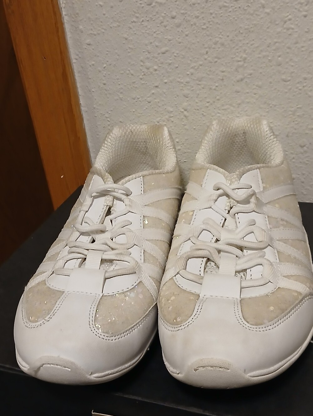 Chassé Flash Glitter Cheer Shoes - Women's Size 10 White Sparkle Cheerleading Sn